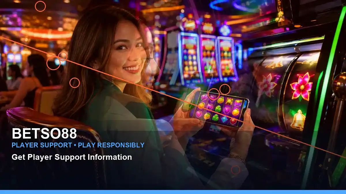 BETSO88 reels casino bonus games featuring an adult Filipina casino host with a layered collage composition