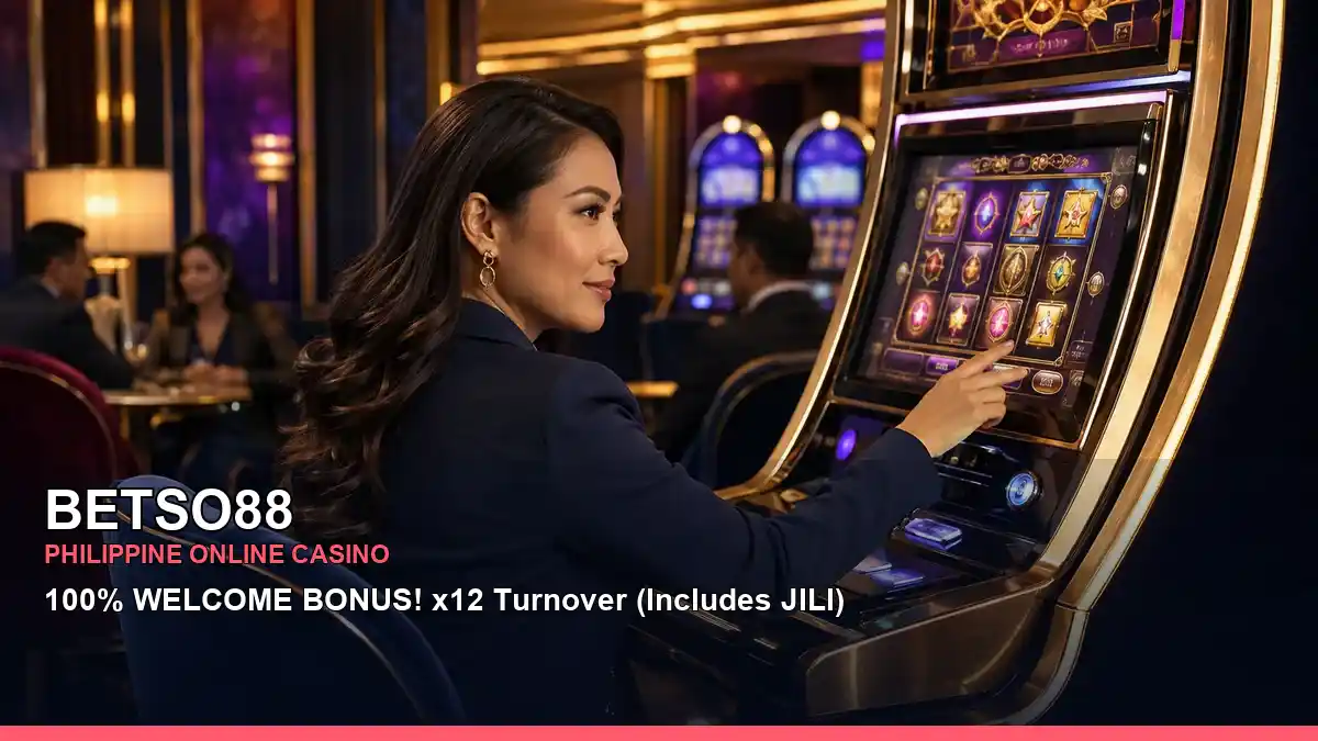 BETSO88 Philippines casino guide with celebratory VIP casino rewards and an adult Filipina casino host